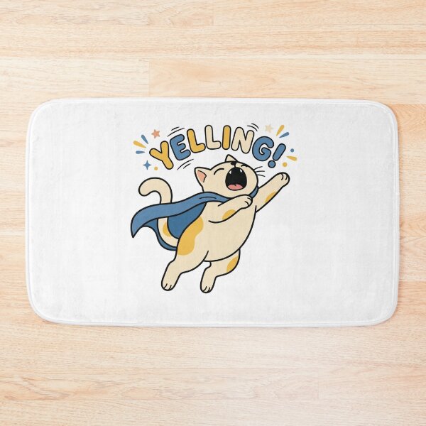 Item preview, Funny Yelling Superhero Cat Heroic Loud Kitten designed and sold by Fine-Arts-Lab.
