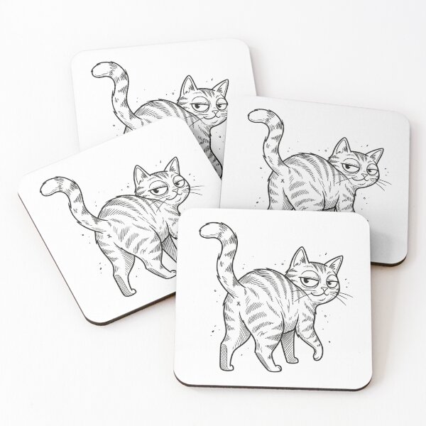 Item preview, Smug Tabby Cat Sarcastic Minimalist Line Art designed and sold by Fine-Arts-Lab.