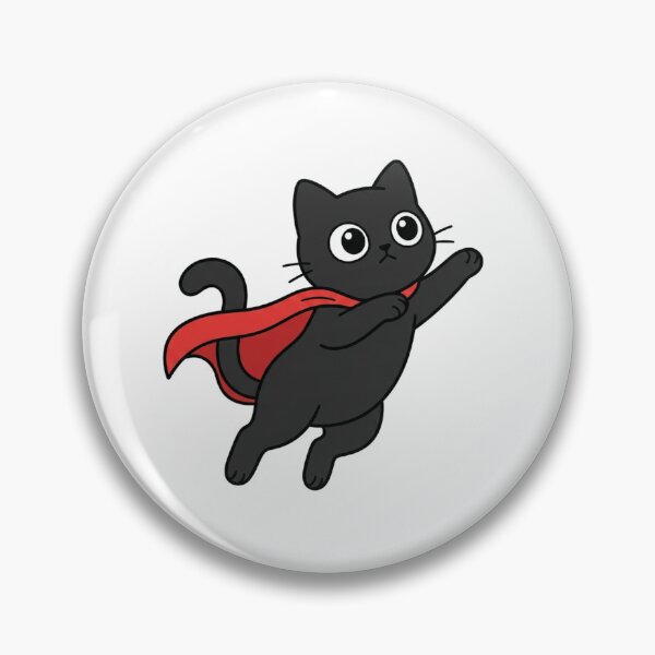 Item preview, Cute Black Superhero Cat Flying Heroic Kitten designed and sold by Fine-Arts-Lab.