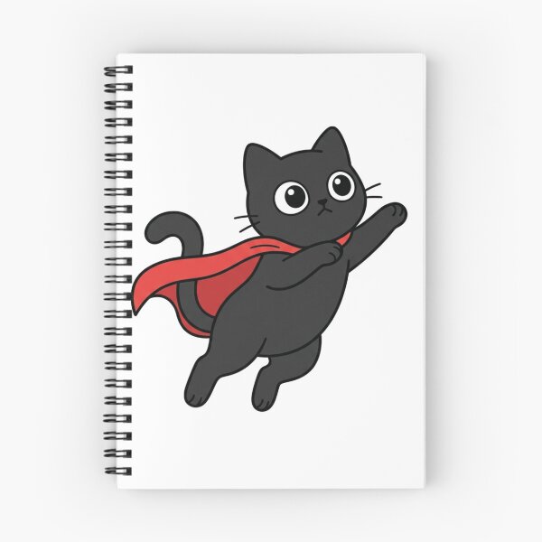 Item preview, Cute Black Superhero Cat Flying Heroic Kitten designed and sold by Fine-Arts-Lab.