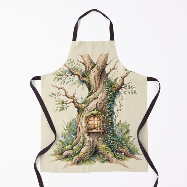 Item preview, Enchanted Tree Window Watercolor Cottagecore Art designed and sold by CalmCapy Co.