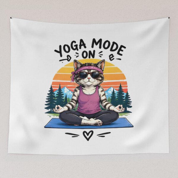 Item preview, Yoga Mode On Meditating Cat Art designed and sold by Pyt27.
