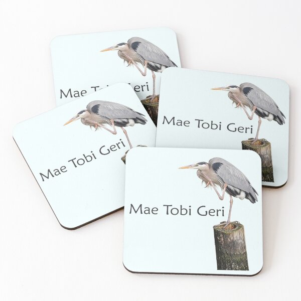 Item preview, Mae Tobi Geri Blue Heron Performing the Crane Ice Blue f3ffff designed and sold by Art in My Loft.