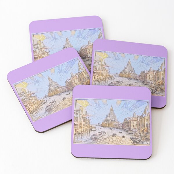 Item preview, Venice Grand Canal Art Deco Retro Travel Illustration designed and sold by ArtworkNorth.