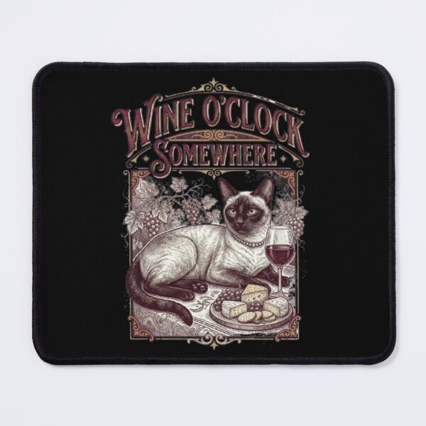 Item preview, Wine O'Clock Somewhere Cat Funny Wine designed and sold by FurRealStudioCo.