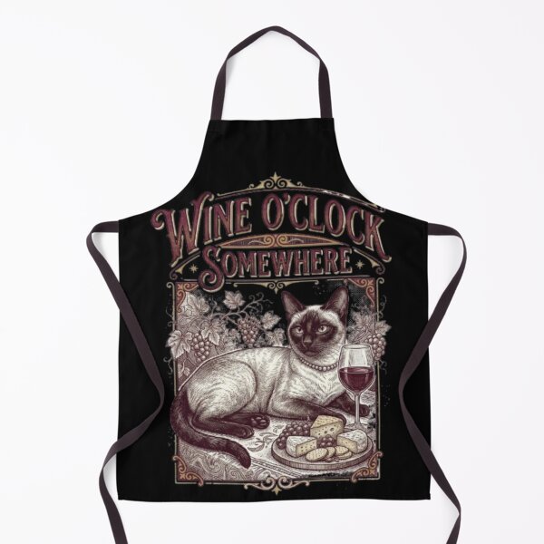 Item preview, Wine O'Clock Somewhere Cat Funny Wine designed and sold by FurRealStudioCo.