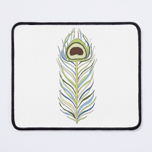 Item preview, Olive & Cream Peacock Feather - Colourful Line Art designed and sold by iampaulmorris.