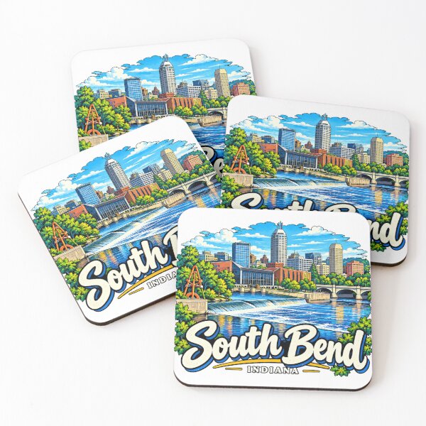 Item preview, Hand Drawn South Bend Indiana Travel Souvenir Landmark Gift designed and sold by MichaeIRellov.