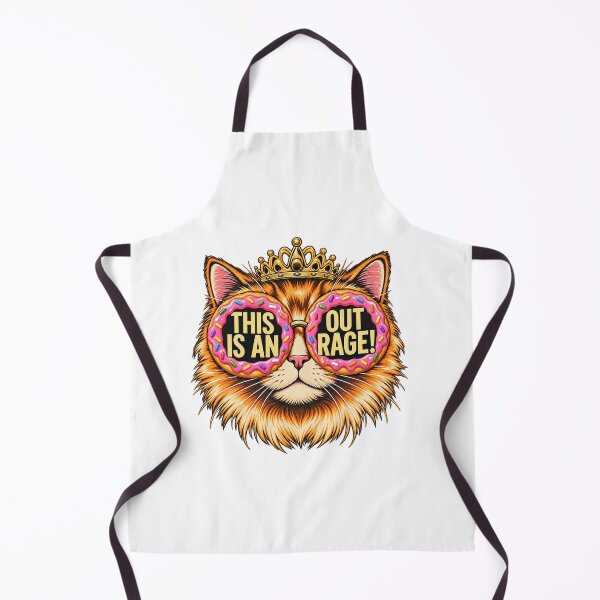 Item preview, Funny Cat Wearing Crown And Donut Sunglasses This Is An Outrage designed and sold by PunPals-Art.