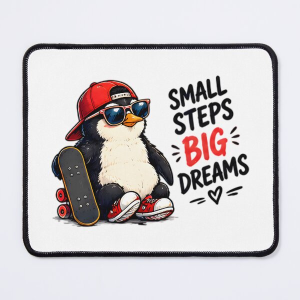 Item preview, Small Steps Big Dreams Skater Penguin designed and sold by Pyt27.