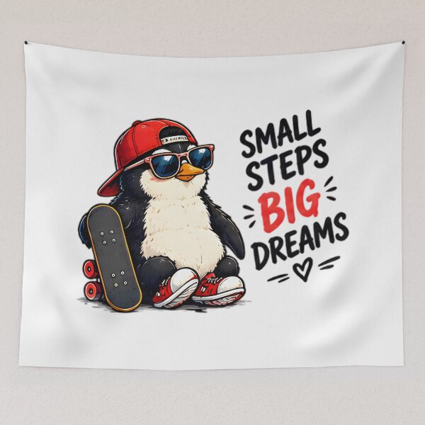 Item preview, Small Steps Big Dreams Skater Penguin designed and sold by Pyt27.