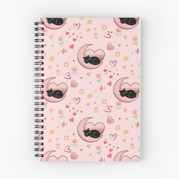 Item preview, Cute Sleeping Black Cat Crescent Moon Seamless Pattern designed and sold by prapapon.
