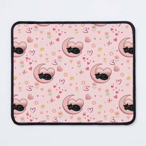 Item preview, Cute Sleeping Black Cat Crescent Moon Seamless Pattern designed and sold by prapapon.