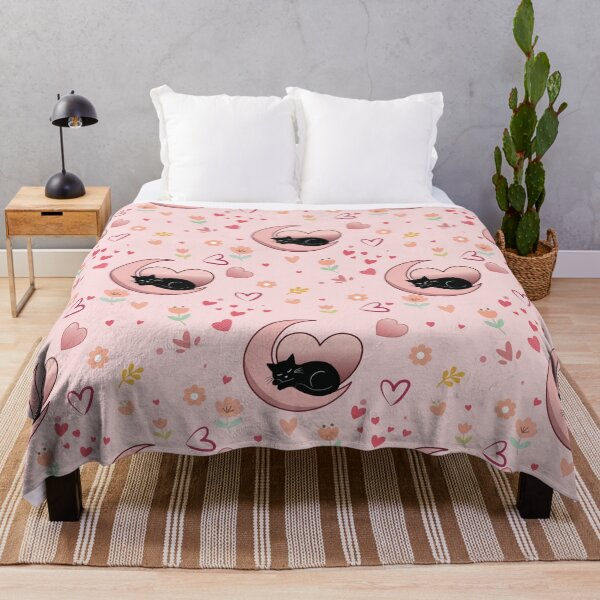 Item preview, Cute Sleeping Black Cat Crescent Moon Seamless Pattern designed and sold by prapapon.