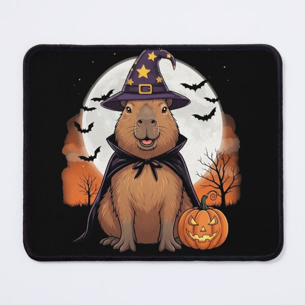 Item preview, Cute Capybara Halloween Witch Dog Pumpkin Spooky Night designed and sold by Anime ⭐⭐⭐⭐⭐.