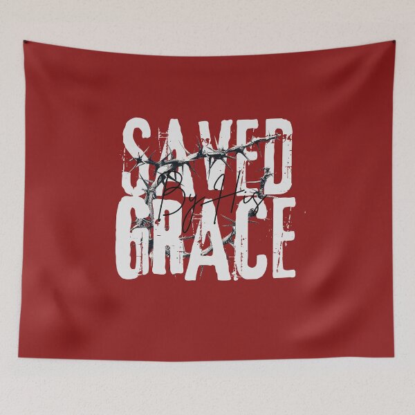 Item preview, Saved By Grace - Crucifixion Motivational Quotes  - Christmas Gifts For Wife - Red designed and sold by Doiemacreations.