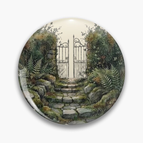 Item preview, Secret Woodland Garden Gate Cottagecore Art designed and sold by CalmCapy Co.