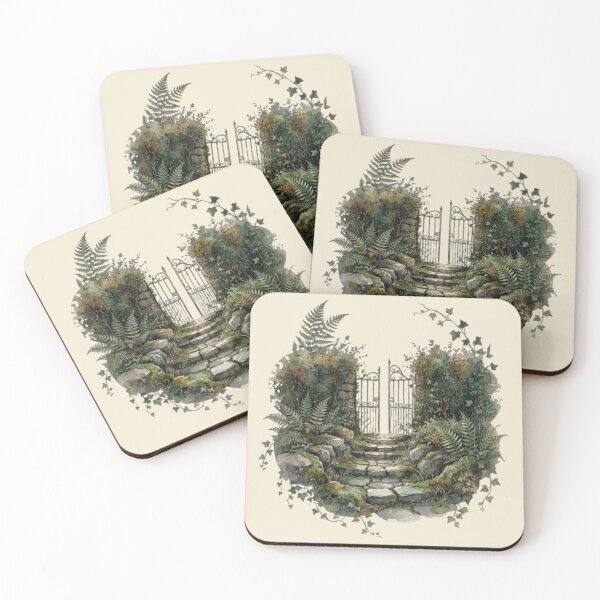 Item preview, Secret Woodland Garden Gate Cottagecore Art designed and sold by CalmCapy Co.