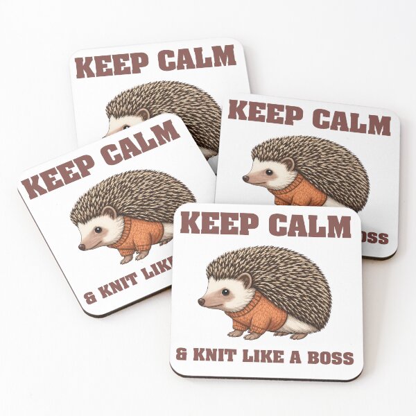 Item preview, Keep Calm and Knit Cute Hedgehog designed and sold by Minem39.