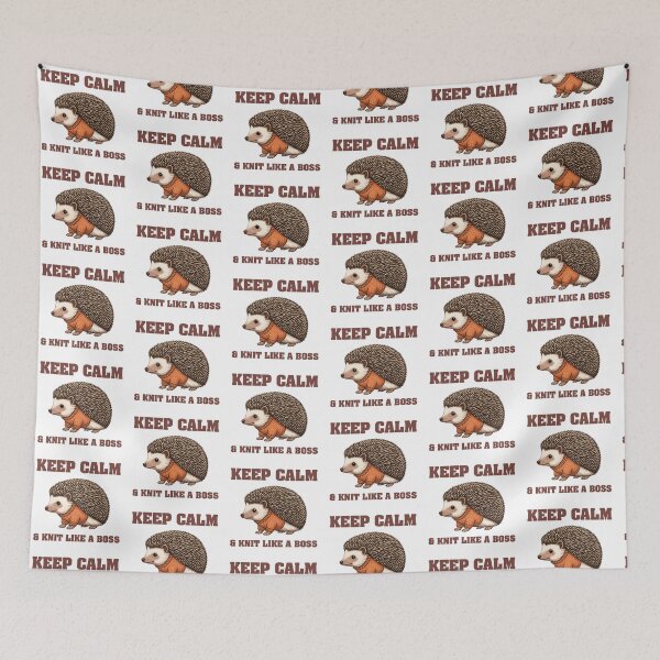 Item preview, Keep Calm and Knit Cute Hedgehog designed and sold by Minem39.