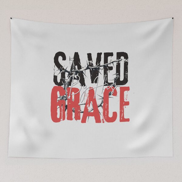 Item preview, Saved By Grace - Baptism Bible Verse Quote  - Christmas Gifts For Women - Off White designed and sold by Doiemacreations.