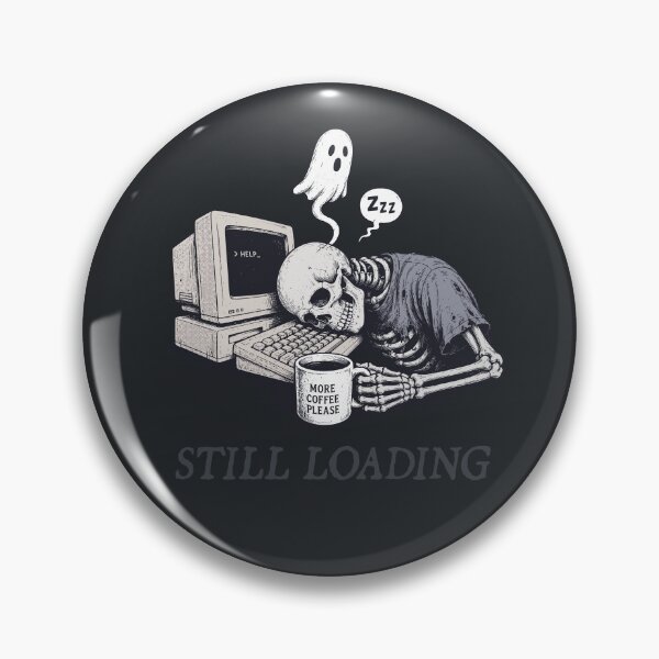 Item preview, Funny Programmer Burnout Retro Grunge Skeleton For Tired Software Engineers designed and sold by roarsomethings.