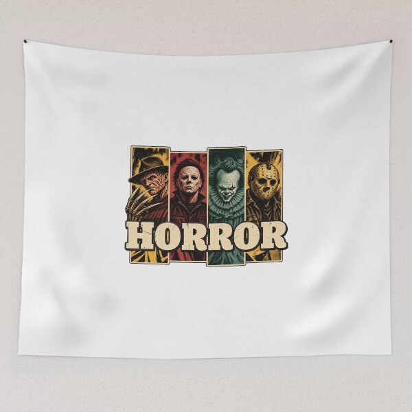 Item preview, Iconic Horror Movie Villains Michael Myers Freddy Jason Pennywise Vintage designed and sold by PunPals-Art.
