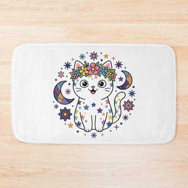 Item preview, Celestial Flower Cat Celestial Moon Magical Kitten designed and sold by Fine-Arts-Lab.