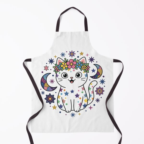 Item preview, Celestial Flower Cat Celestial Moon Magical Kitten designed and sold by Fine-Arts-Lab.