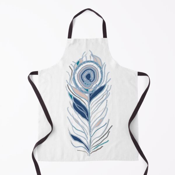 Item preview, Blue & White Peacock Feather - Colourful Line Art designed and sold by iampaulmorris.