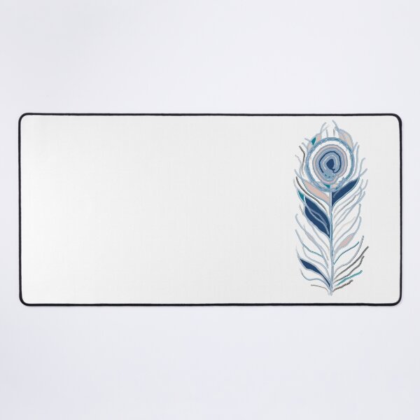 Item preview, Blue & White Peacock Feather - Colourful Line Art designed and sold by iampaulmorris.