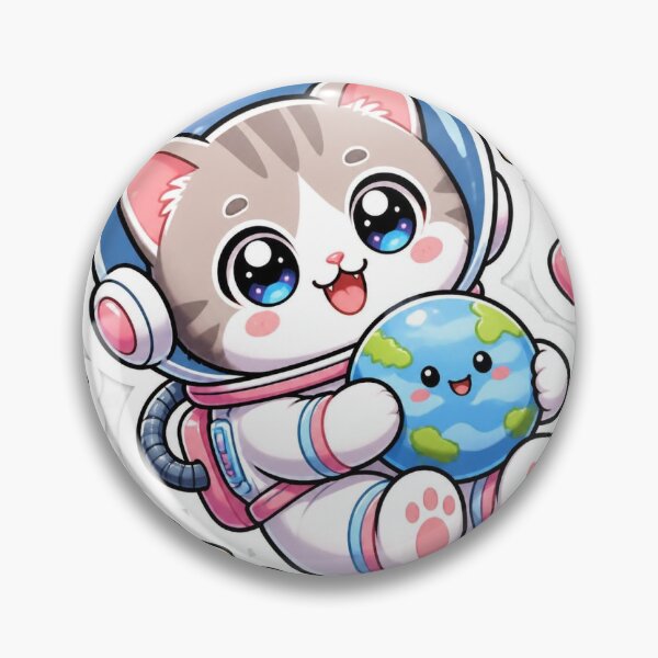 Item preview, Cute Astronaut Cat Holding Planet Earth in Space designed and sold by PixelMellow.