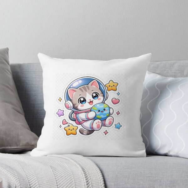 Item preview, Cute Astronaut Cat Holding Planet Earth in Space designed and sold by PixelMellow.