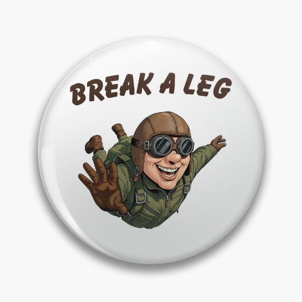 Item preview, Break a Leg Funny Skydiver Cartoon Retro Aviator Adventure designed and sold by Ozona.