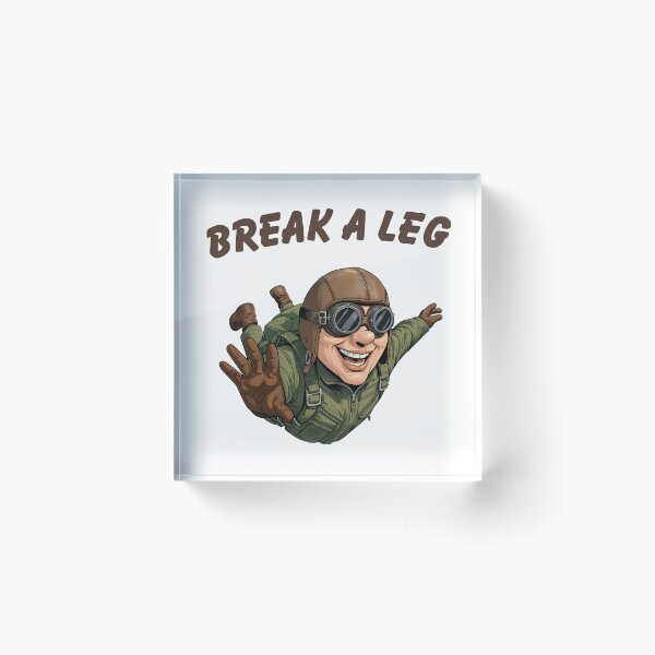 Item preview, Break a Leg Funny Skydiver Cartoon Retro Aviator Adventure designed and sold by Ozona.