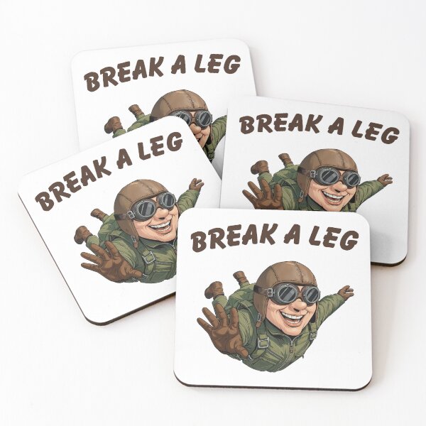 Item preview, Break a Leg Funny Skydiver Cartoon Retro Aviator Adventure designed and sold by Ozona.