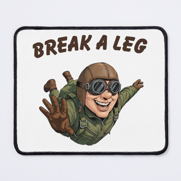 Item preview, Break a Leg Funny Skydiver Cartoon Retro Aviator Adventure designed and sold by Ozona.