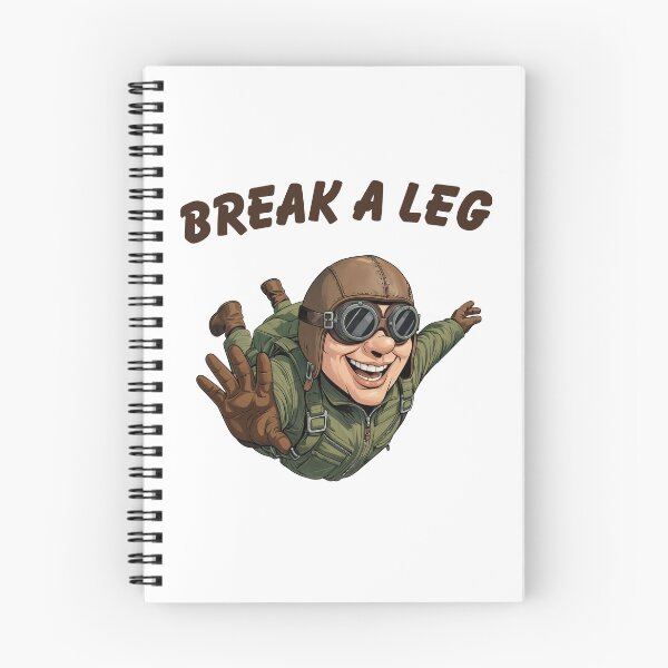 Item preview, Break a Leg Funny Skydiver Cartoon Retro Aviator Adventure designed and sold by Ozona.