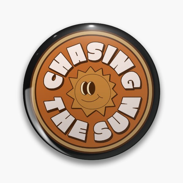 Item preview, Chasing The Sun Retro Vintage 70s Summer Badge designed and sold by Vision Crafted.