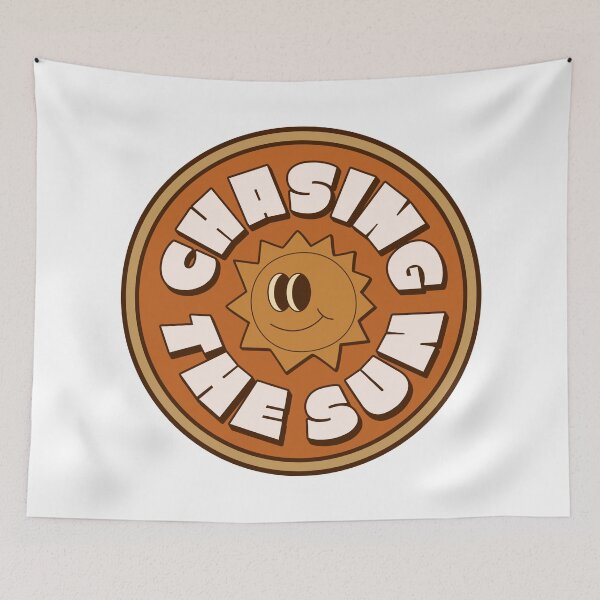 Item preview, Chasing The Sun Retro Vintage 70s Summer Badge designed and sold by Vision Crafted.