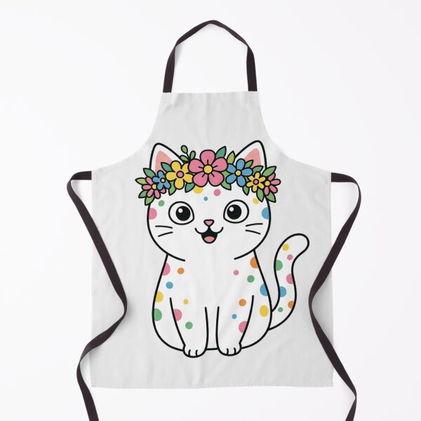 Item preview, Cute Flower Crown Cat Colorful Spotted Kitten designed and sold by Fine-Arts-Lab.