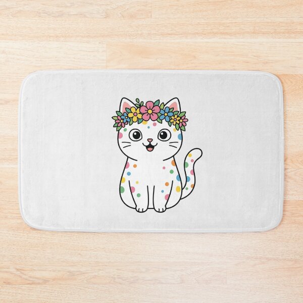 Item preview, Cute Flower Crown Cat Colorful Spotted Kitten designed and sold by Fine-Arts-Lab.