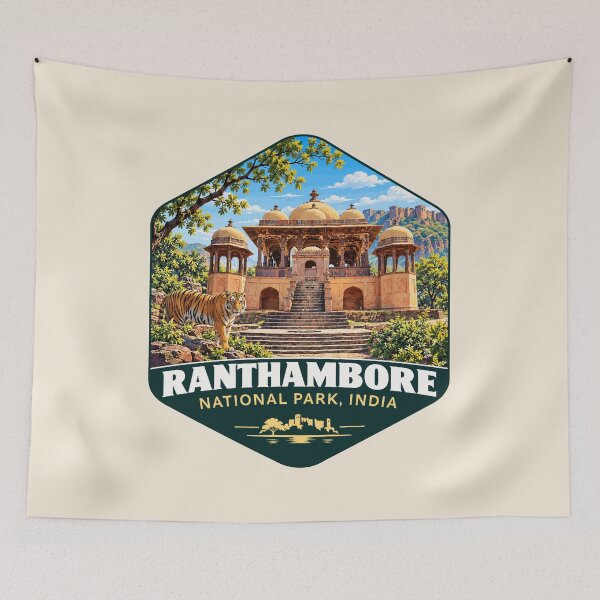 Item preview, Ranthambore National Park India – Vintage Tiger Safari Adventure designed and sold by Gideon Emmerich.