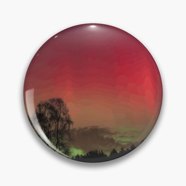 Item preview, Red and Green Aurora over the Trees designed and sold by Wildframe Works.