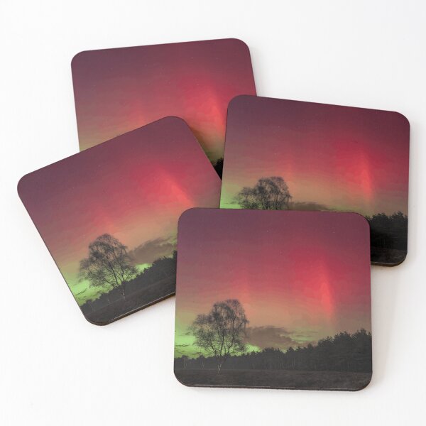 Item preview, Red and Green Aurora over the Trees designed and sold by Wildframe Works.