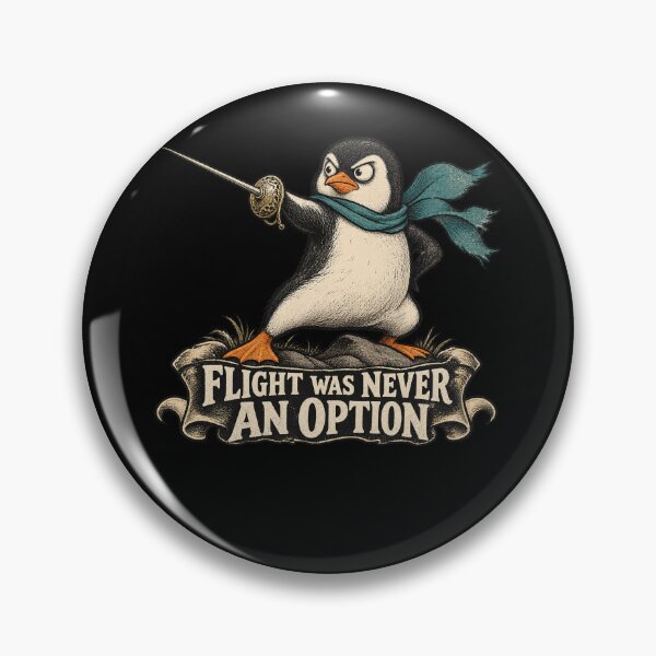 Item preview, Flight Was Never an Option Angry Warrior Funny Penguin designed and sold by will freed18.