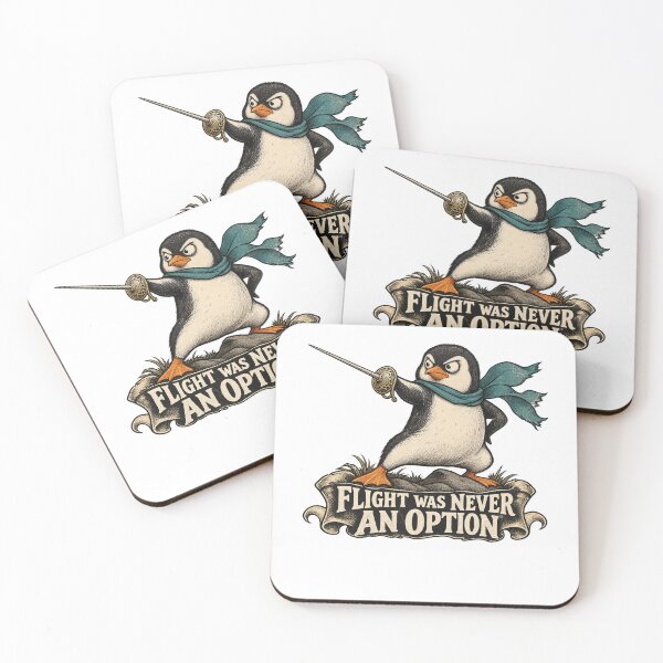 Item preview, Flight Was Never an Option Angry Warrior Funny Penguin designed and sold by will freed18.