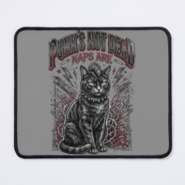 Item preview, Punk's Not Dead Naps Are Funny Punk Cat designed and sold by FurRealStudioCo.