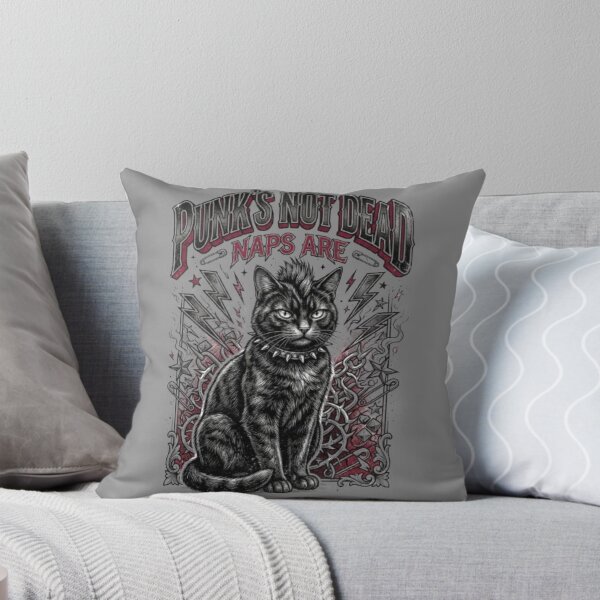 Item preview, Punk's Not Dead Naps Are Funny Punk Cat designed and sold by FurRealStudioCo.
