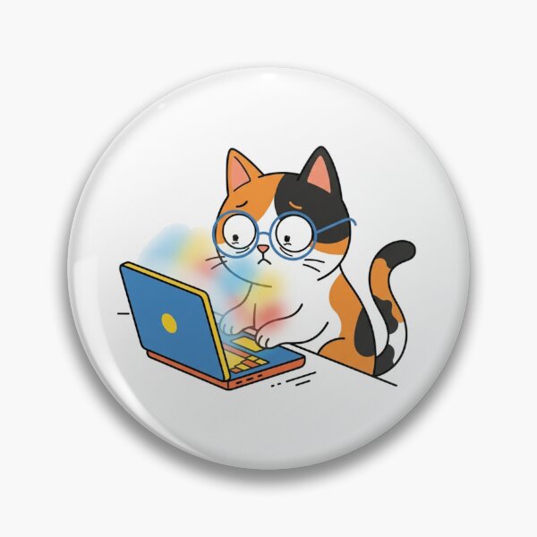 Item preview, Funny Anxious Coder Cat Tech Laptop Kitten designed and sold by Fine-Arts-Lab.